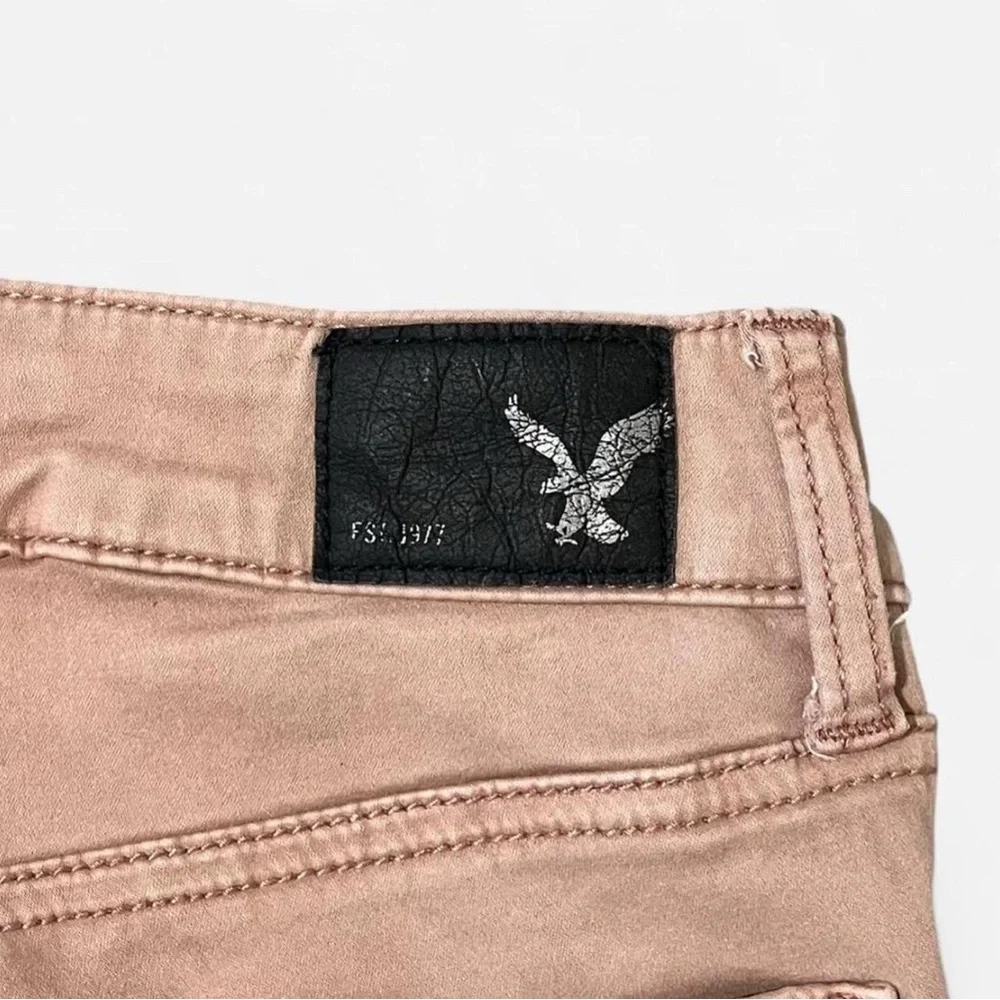 🦅 American Eagle Outfitters Jeggings~Women’s Sz 2 Reg~Rose/Pale Pink~Low-Rise - Picture 5 of 8